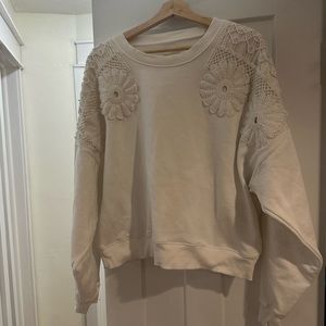 American eagle white sweatshirt with floral furnishings    New never worn